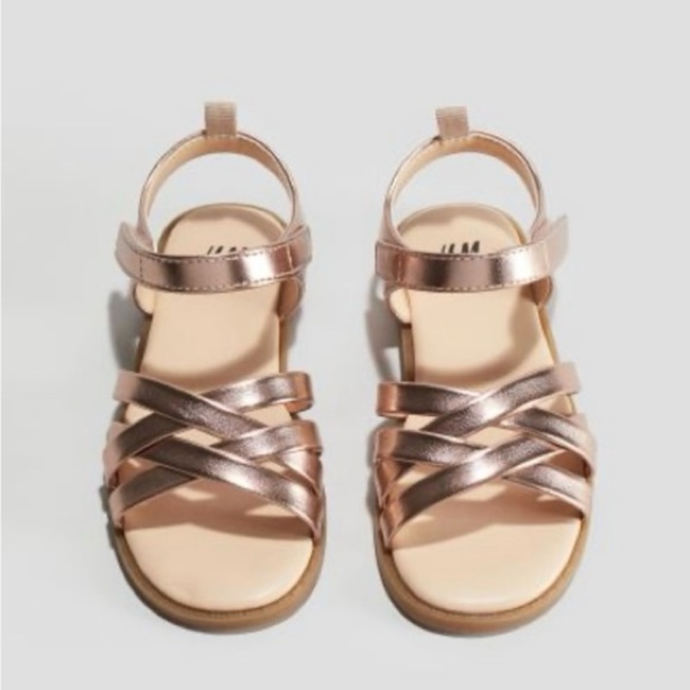 H&M Gold Sandals Stylish Summer Footwear worn once
